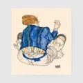Inka Arthouse - Seated Woman by Egon Schiele Art Print - Home (Blue) Seated Woman by Egon Schiele Art Print