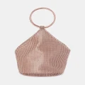 Olga Berg - Bianca Ball Mesh Handle Bag - Clutches (Pink) Bianca Ball Mesh Handle Bag