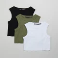 Silent Theory - Frida Tank 3 Pack - T-Shirts & Singlets (WHITE/BLACK/KHAKI) Frida Tank 3-Pack