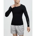 Supacore - SUPA X ® Long Sleeve Body Mapped Posture Thermal Compression Top - Compression Tops (Black) SUPA X ® Long Sleeve Body Mapped Posture Thermal Compression Top