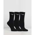 Nike - Everyday Cushion Crew Socks 3 Pack - Crew Socks (Black & White) Everyday Cushion Crew Socks 3-Pack