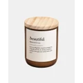 The Commonfolk Collective - Dictionary Meaning Candle Beautiful - Bathroom (White) Dictionary Meaning Candle - Beautiful