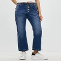 DRICOPER DENIM - Unwind Denim Ankle Length Pants - Wide Crop Jeans (Blur Blue) Unwind Denim Ankle Length Pants