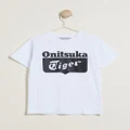 Onitsuka Tiger - Logo Tee Kid's - T-Shirts & Singlets (White & Black) Logo Tee - Kid's