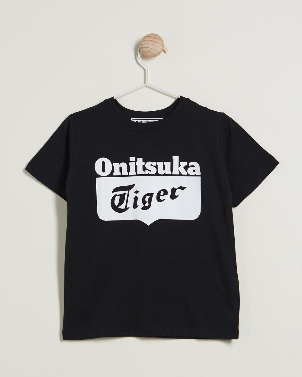 Onitsuka Tiger - Logo Tee Kid's - T-Shirts & Singlets (Black & White) Logo Tee - Kid's