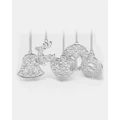 Mestige - 5 Piece Crystal Festive Ornaments Set in Silver - Accessories (SILVER) 5 Piece Crystal Festive Ornaments Set in Silver