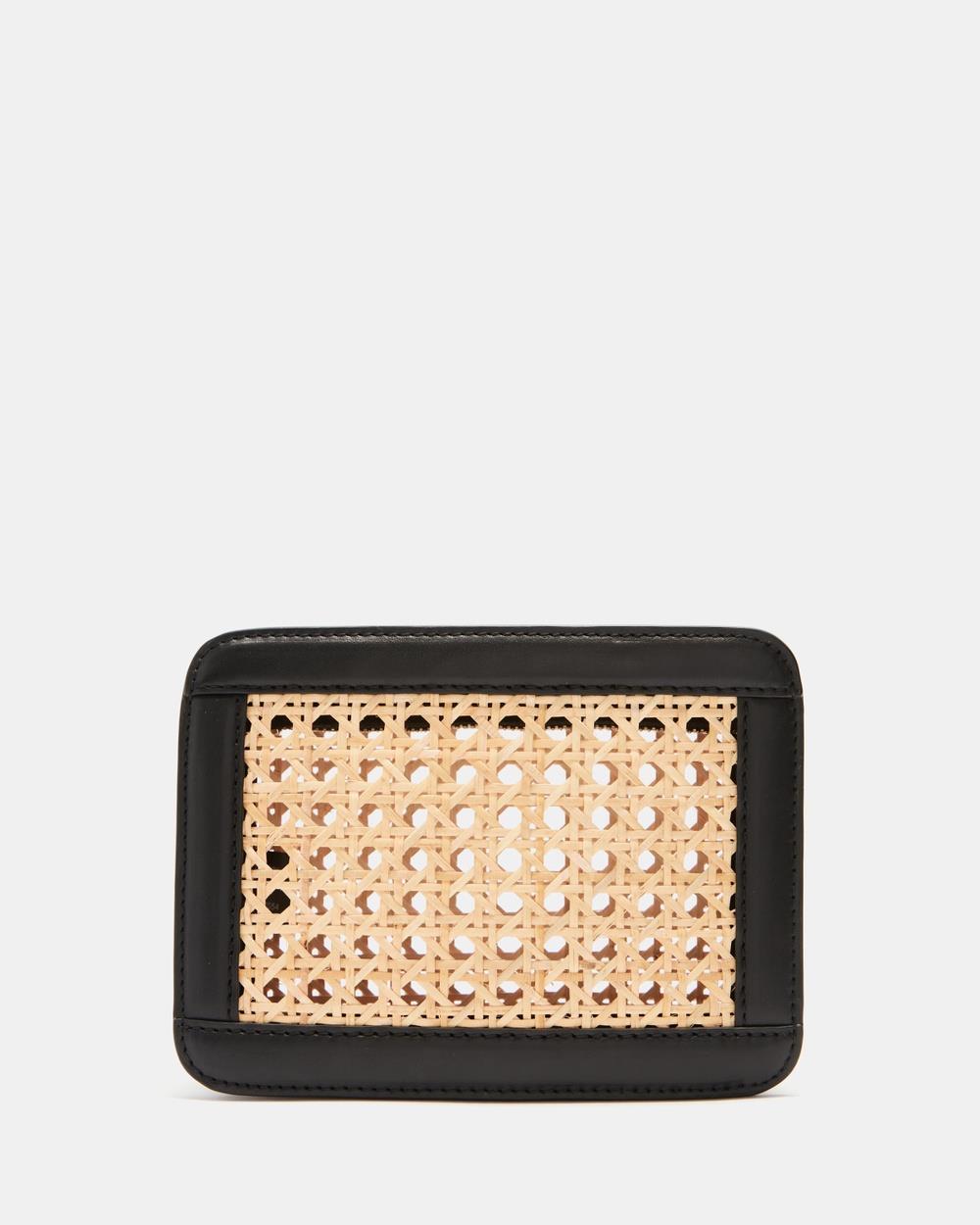 Atmos&Here - Rattan Leather Clutch - Clutches (Rattan & Black Leather) Rattan Leather Clutch