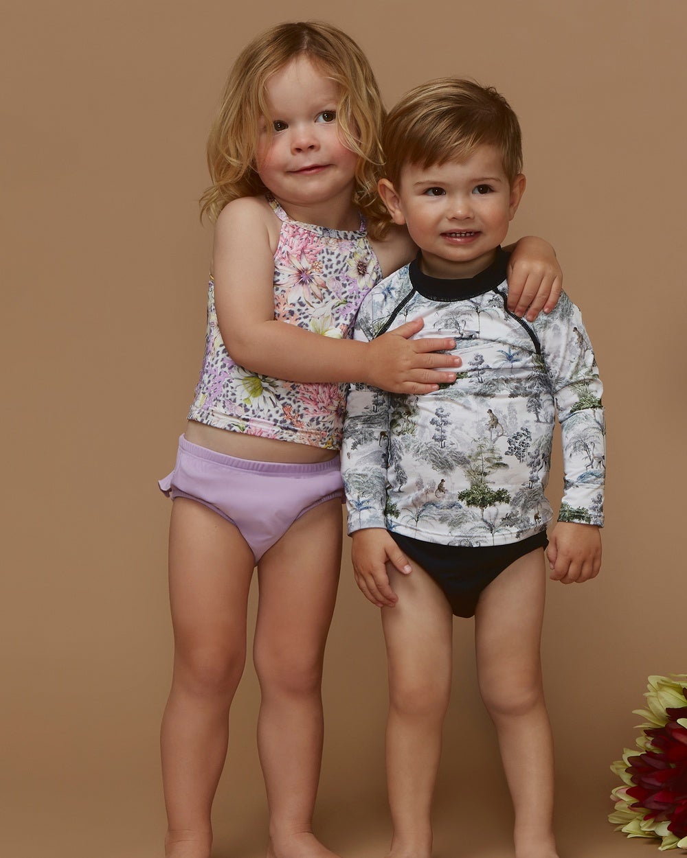 Aqua Blu Kids - Woodland Long Sleeve Rash Vest Babies - Swimwear (Multi) Woodland Long Sleeve Rash Vest - Babies