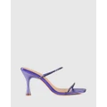 Siren - Izzy Diamante Stiletto Heels - Sandals (Purple Metallic Leather) Izzy Diamante Stiletto Heels