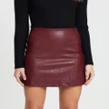 Atmos&Here - Elora PU Mini Skirt - Leather skirts (Burgundy) Elora PU Mini Skirt