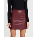 Atmos&Here - Elora PU Mini Skirt - Leather skirts (Burgundy) Elora PU Mini Skirt