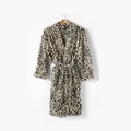Linen House - Plush Robe - Bathroom (Leopard) Plush Robe