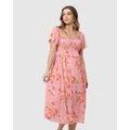 Ripe Maternity - Libby Smocked Dress - Dresses (Pink) Libby Smocked Dress