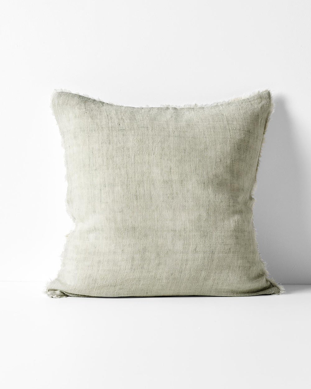Aura Home - Vintage Linen Fringe Cushion - Home (Green) Vintage Linen Fringe Cushion
