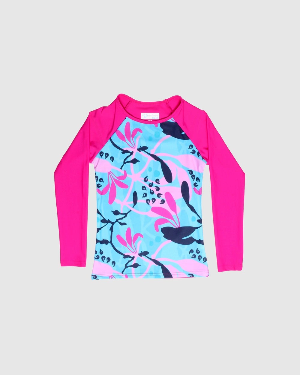 Conscious Swim - Long Sleeve Wilugaju Print Rashie Girls - Rash Suits (Magenta) Long Sleeve Wilugaju Print Rashie - Girls