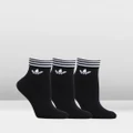 adidas Originals - Trefoil Ankle Socks 3 Pack - Underwear & Socks (Black & White) Trefoil Ankle Socks 3-Pack