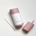 Bare The Label - Silicone Sippy Cup with Straw Cleaner - Nursing & Feeding (Pink) Silicone Sippy Cup with Straw Cleaner