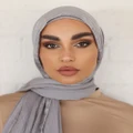 Mod Squad - Crinkle Satin Hijab - Headwear (LIGHT GREY) Crinkle Satin Hijab