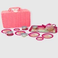 Pink Poppy - Rainbow Butterfly Tea Set in Basket - Novelty Gifts (Pink) Rainbow Butterfly Tea Set in Basket