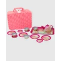 Pink Poppy - Rainbow Butterfly Tea Set in Basket - Novelty Gifts (Pink) Rainbow Butterfly Tea Set in Basket