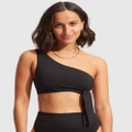 Seafolly - Collective One Shoulder Top - Bikini Set (Black) Collective One Shoulder Top