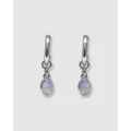 Von Treskow - Open Hoop Stud Earrings With Moonstone - Jewellery (Silver) Open Hoop Stud Earrings With Moonstone