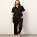 Wanderluxe Sleepwear - The Ash Pyjama Set Short - Two-piece sets (Black) The Ash Pyjama Set Short