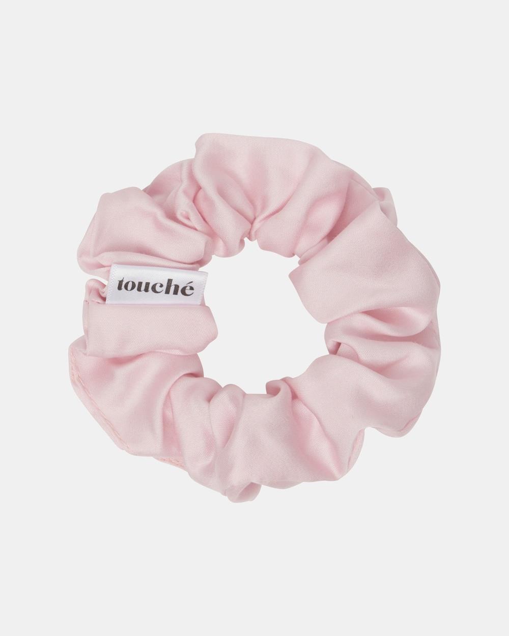 Touche - Vegan Silk Regular Scrunchies 3 Pack - Hair (Pink) Vegan Silk - Regular Scrunchies - 3 Pack