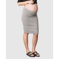 Angel Maternity - Maternity Bodycon Side Ruching Skirt - Pencil skirts (Grey) Maternity Bodycon Side Ruching Skirt
