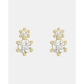 CA Jewellery - Classic Double Stone Stud Earrings Gold - Jewellery (Gold) Classic Double Stone Stud Earrings Gold