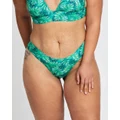 Missguided Curve - Palm Print Bikini Bottoms - Bikini Bottoms (Green) Palm Print Bikini Bottoms
