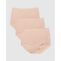 B Free Intimate Apparel - Seamless Cotton Full Briefs 3 Pack - Briefs (Nude) Seamless Cotton Full Briefs - 3 Pack