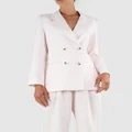 Amelius - Azure Linen Blazer - Blazers (Pink) Azure Linen Blazer