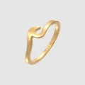 Elli Jewelry - Ring Wave Basic Trend in 925 Sterling Silver Gold Plated - Jewellery (Gold) Ring Wave Basic Trend in 925 Sterling Silver Gold Plated