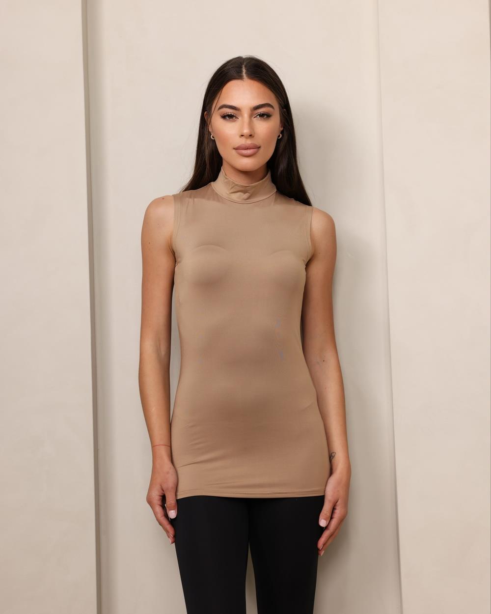 Mod Squad - Luxe Sleeveless Top Base Layer - Tops (latte) Luxe Sleeveless Top Base Layer