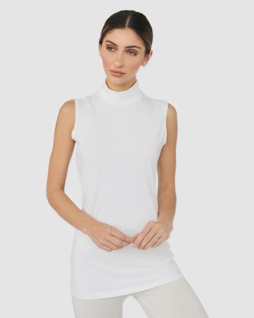 Mod Squad - Luxe Sleeveless Top Base Layer - Tops (Off white) Luxe Sleeveless Top Base Layer