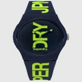 Superdry - Navy Silicone Green Print Watch - Watches (Blue) Navy Silicone Green Print Watch