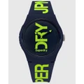 Superdry - Navy Silicone Green Print Watch - Watches (Blue) Navy Silicone Green Print Watch