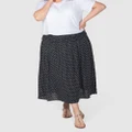 Love Your Wardrobe - Andy Shirred Waist Skirt - Skirts (Black/White Ditsy Print) Andy Shirred Waist Skirt