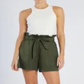 Amelius - Sahara Linen Shorts - Shorts (Khaki) Sahara Linen Shorts