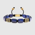 Nialaya Jewellery - The CZ Flatbead Collection Blue Lapis and Black CZ - Jewellery (blue) The CZ Flatbead Collection - Blue Lapis and Black CZ