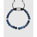 Nialaya Jewellery - Men's Beaded Bracelet With Blue Dumortierite And Silver - Jewellery (blue) Men's Beaded Bracelet With Blue Dumortierite And Silver