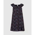 Abercrombie & Fitch - Elevated Layerable Dress Kids Teens - Printed Dresses (Black Floral) Elevated Layerable Dress - Kids-Teens