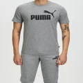 Puma - Essential Logo Tee - Short Sleeve T-Shirts (Medium Gray Heather) Essential Logo Tee