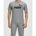 Puma - Essential Logo Tee - Short Sleeve T-Shirts (Medium Gray Heather) Essential Logo Tee