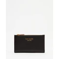 Kate Spade - Morgan Saffiano Leather Small Slim Bifold Wallet - Wallets (Black) Morgan Saffiano Leather Small Slim Bifold Wallet