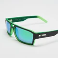 UNIT - Vault Polarised Sunglasses - Square (Black & Green) Vault Polarised Sunglasses