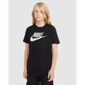 Nike - Sportswear Cotton T Shirt Teens - T-Shirts & Singlets (Black & Light Smoke Grey) Sportswear Cotton T-Shirt - Teens