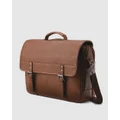 Samsonite - Sam Classic Leather Flapover - Travel and Luggage (Brown) Sam Classic Leather Flapover