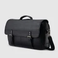 Samsonite - Sam Classic Leather Flapover - Travel and Luggage (Black) Sam Classic Leather Flapover